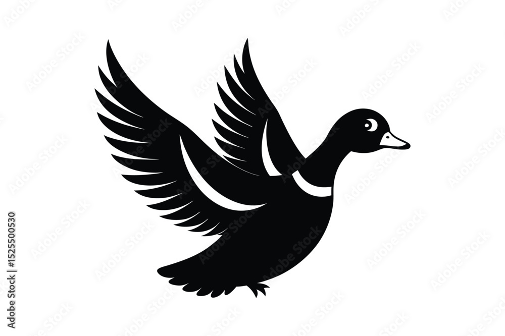 Obraz premium Duck Silhouette vector , Wood duck Silhouette vector bundle 