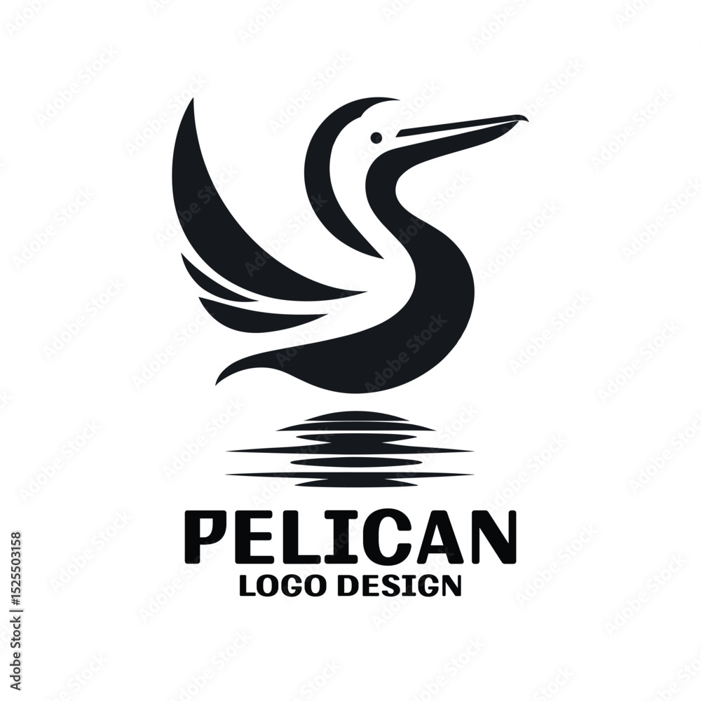 Pelican Vector Logo Design Pelican Vector Logo Design