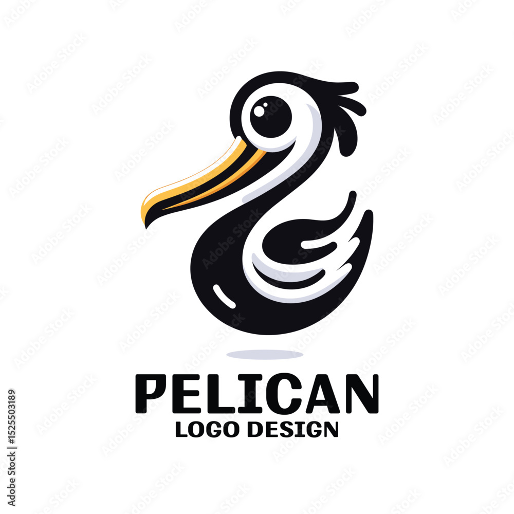 Obraz premium Pelican Vector Logo Design