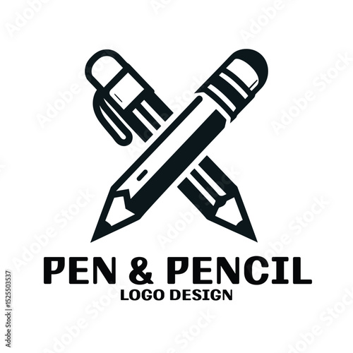 Pen And Pencil Vector Logo Design