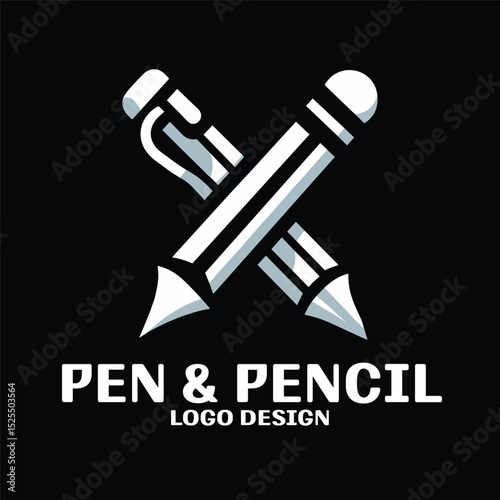 Pen And Pencil Vector Logo Design