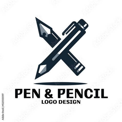 Pen And Pencil Vector Logo Design
