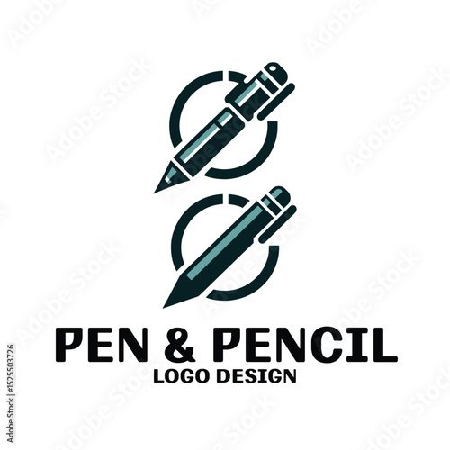 Pen And Pencil Vector Logo Design