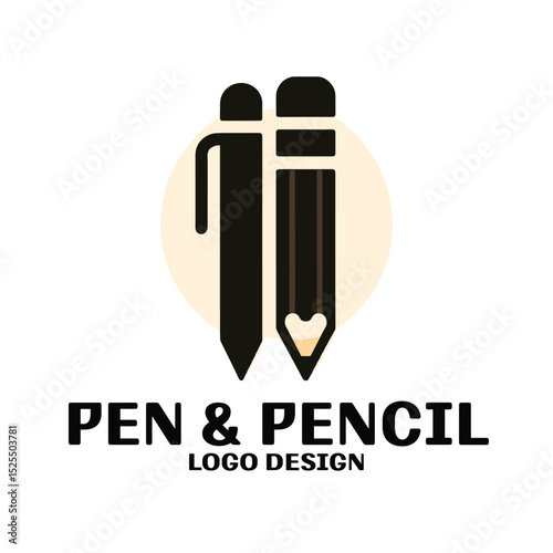 Pen And Pencil Vector Logo Design