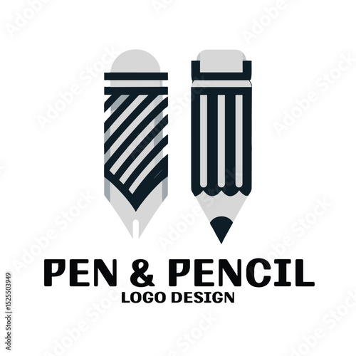 Pen And Pencil Vector Logo Design