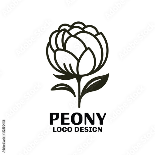 Peony Vector Logo Design