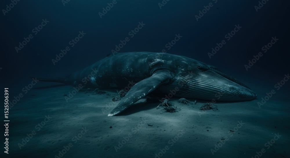 Obraz premium Whale on ocean floor