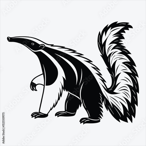 Anteater line art White background illustration Generative Ai.