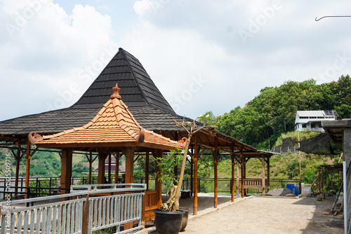 Gazebo in tourist attractions. Central Java tourism