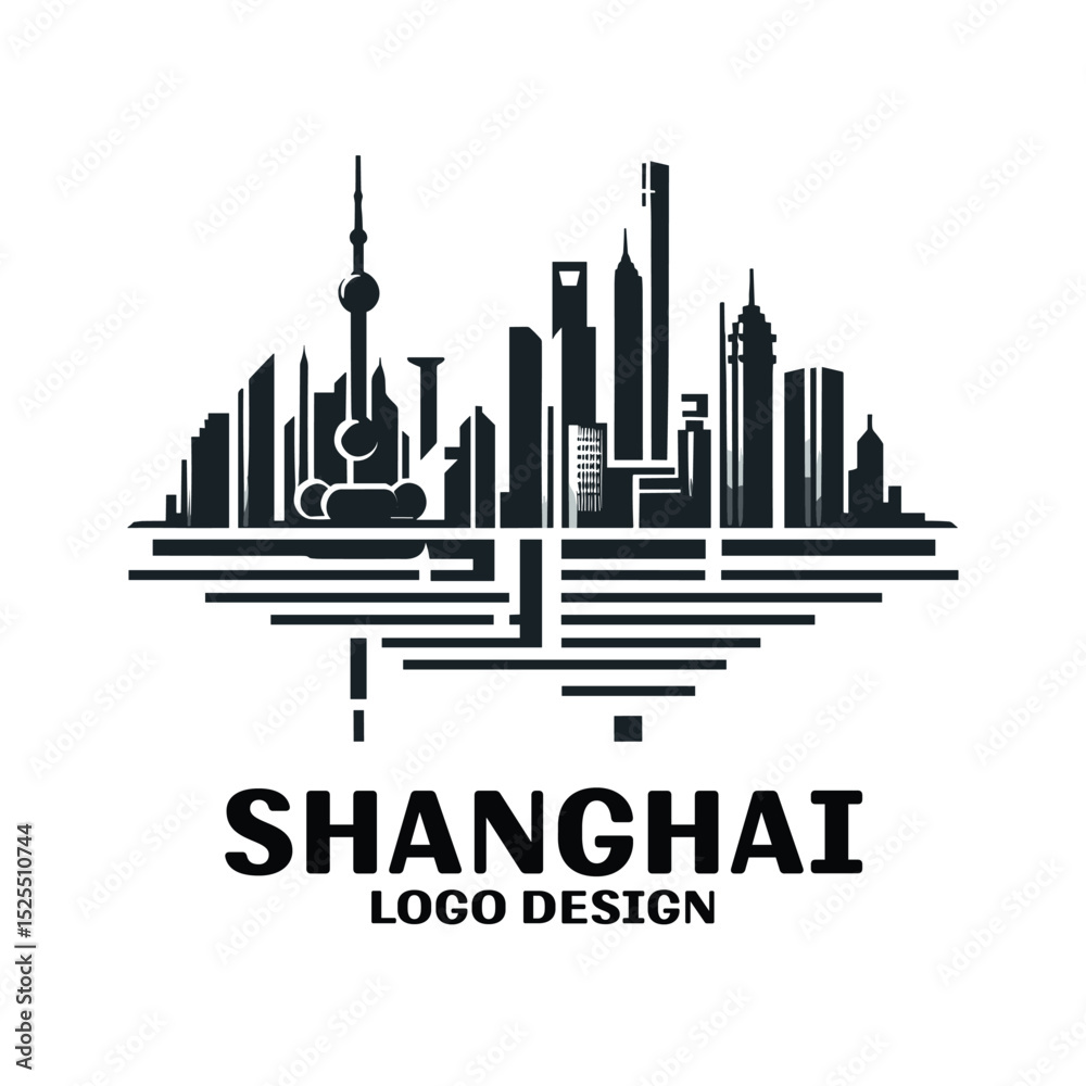 Obraz premium Shanghai Vector Logo Design