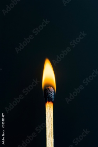 match gradient A glowing matchstick against a dark background, highlighting the flame and its intricate details.