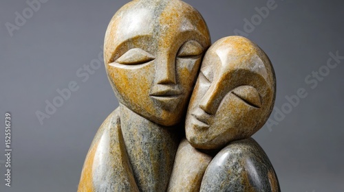 Stone Embrace: A Serene Sculpture of Intimacy