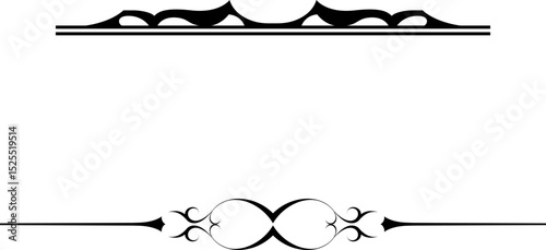 black and white set of delimiters for text, dividers