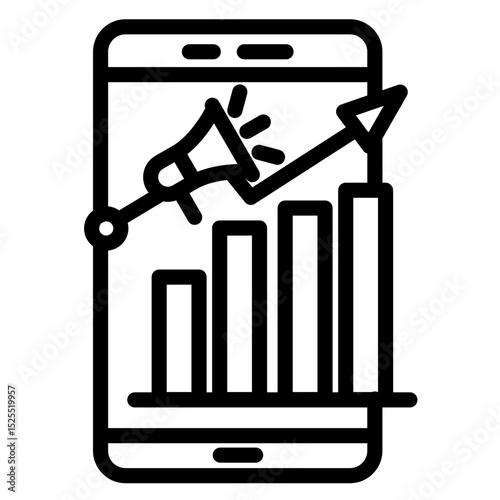 Mobile Marketing Vector Icon Style