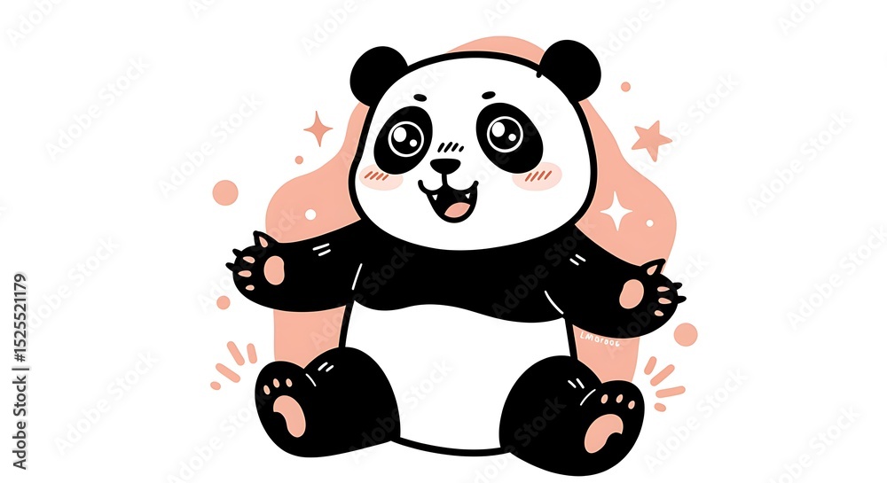Obraz premium cartoonish Stylized Panda Drawing