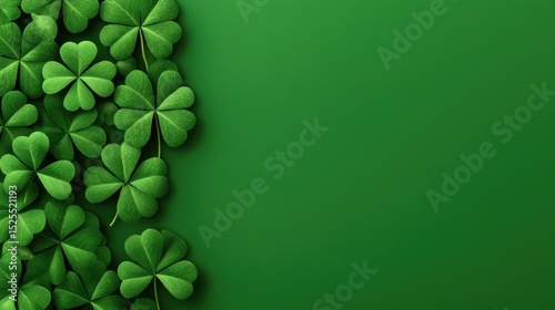 Lucky Clover Leaves on Green Canvas Nature Background Textures Close-up Fresh Concept