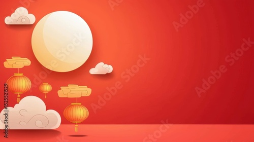 Mid-Autumn Festival Celebration China Digital Artwork Flat Design Festive Atmosphere