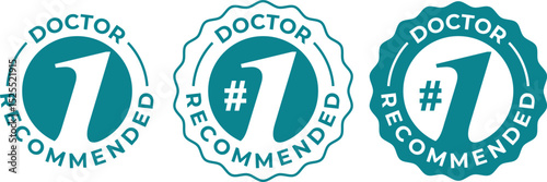 Doctor Recommended No.1 Product Seal – Monochrome Skincare & Pharmacy Label for Embossing