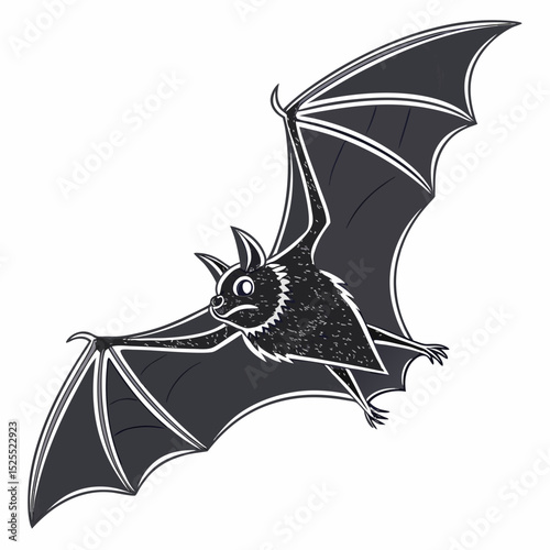 "Bat – Nocturnal Animal Vector Illustration"