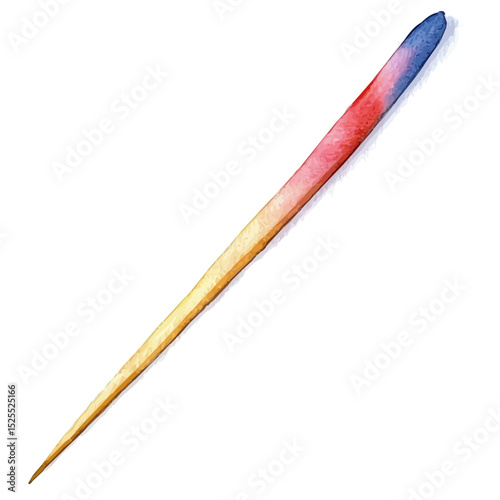 Toothpick, watercolor clipart vector, high quality, isolated on a white background.