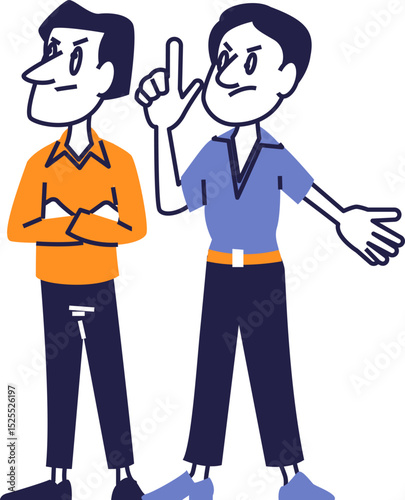 Conflict and Misunderstanding Between Two Colleagues or Friends During a Serious Discussion