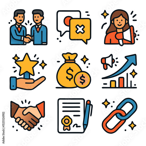 Sponsorship deals icon for business growth and success, suitable for marketing materials, presentations, websites, and social media posts.