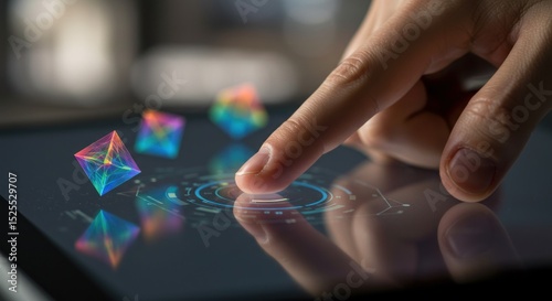 Finger touching screen technology interaction digital interface