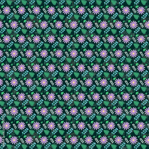 Seamless Hand Drawn Vintage Floral Pattern with Delicate Botanical Illustrations, Retro-Inspired Blooming Flowers, and Ornamental Garden Elements for Textile, Wallpaper, Fabric, and Packaging Design