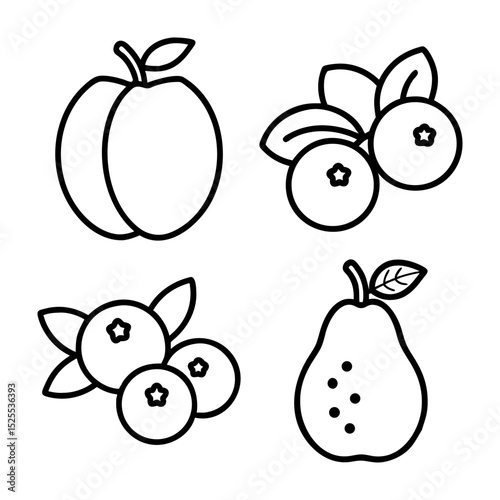 set of fruits and vegetables