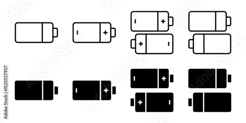 Battery icon set. for mobile concept and web design on white background