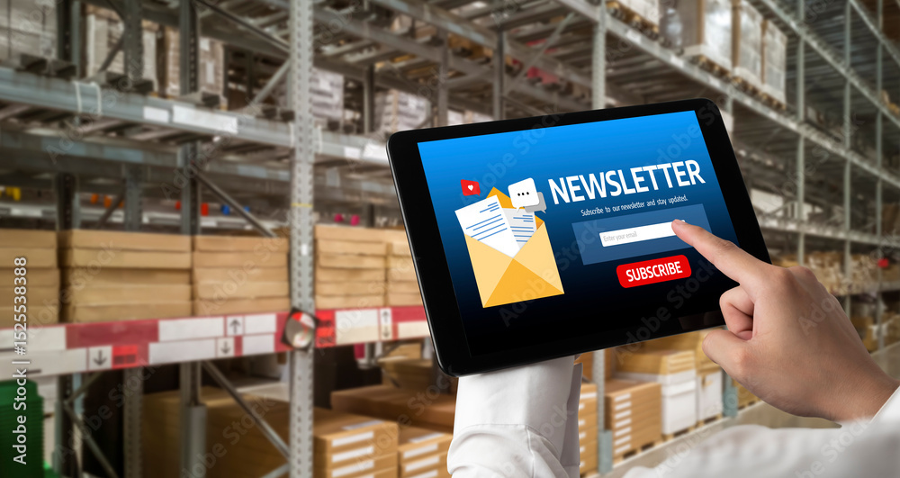Naklejka premium newsletter signup page on computer for customer to subscribe snugly newsletter update information to subscriber