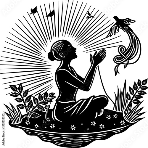 meditation yoga vector icon clipart 