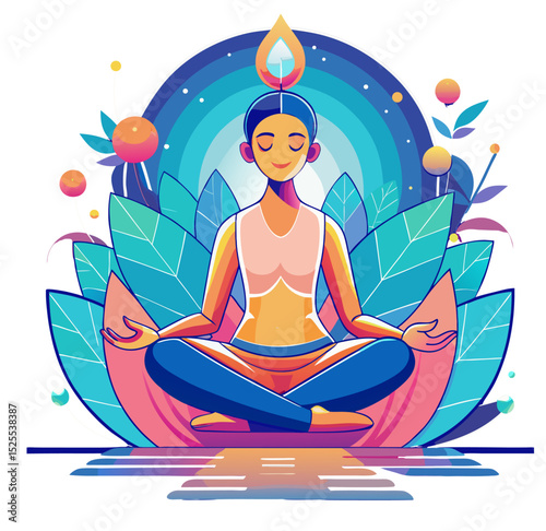 meditation yoga vector  icon clipart on withe background
