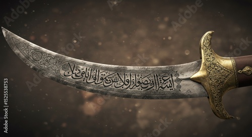 Ancient engraved scimitar