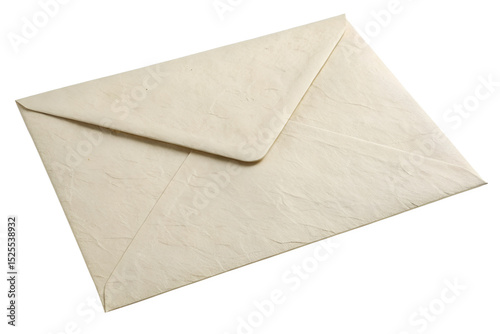 Cream stationery envelope mockup image isolated on transparent background