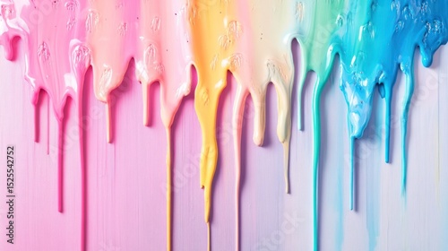 Rainbow Dripping Paint Abstract Art