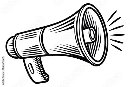 Vintage Megaphone Illustration Loudspeaker Announcement Design