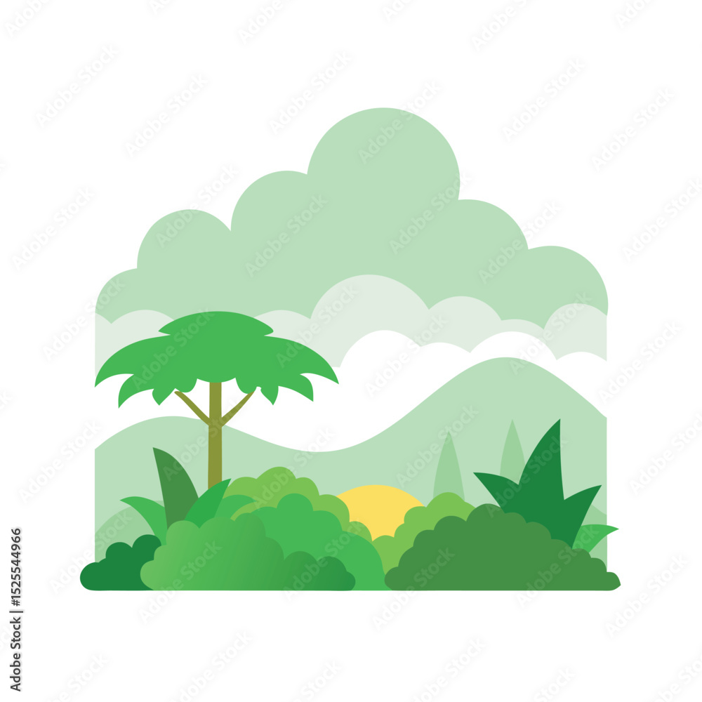 Obraz premium background scenery flat color design