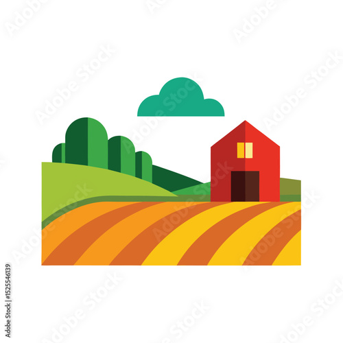 background scenery flat color design