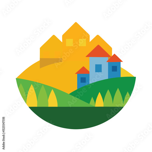 background scenery flat color design