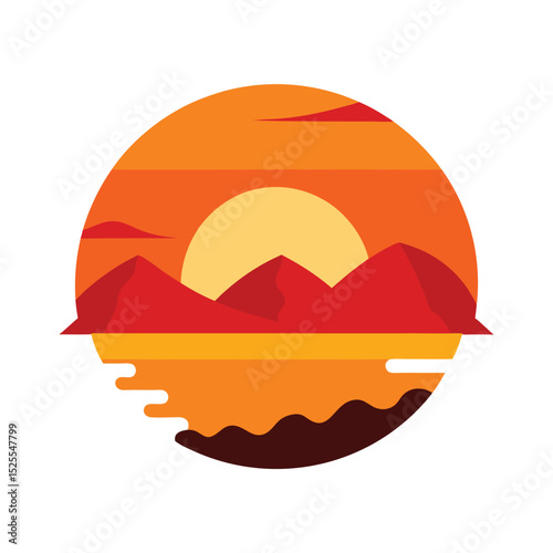background scenery flat color design
