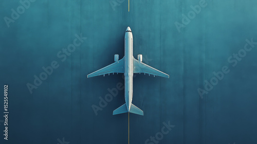 The appearance of the plane isolated on blue background