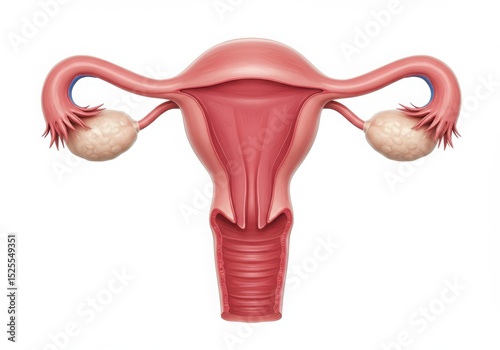 Illustration of uterus anatomy on white background