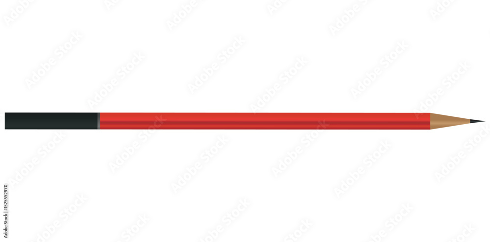 Graphite Wooden Pencil Vector Illustration. Graphite Wooden Pencil Vector Illustration.