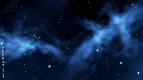 Blue Nebula and Star Field in Deep Space