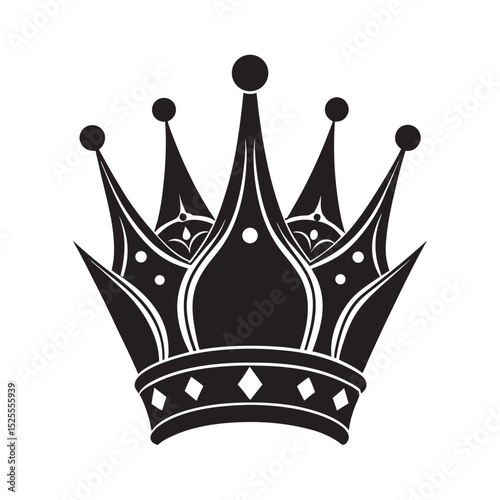silhouette of single logo crown  on the white background