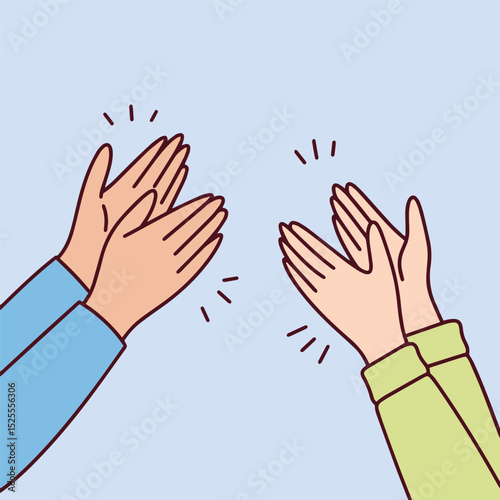 Two hands giving a high five with motion lines, conveying teamwork, celebration, encouragement, and success in a minimal illustration