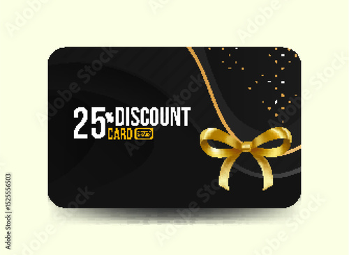 Premium Voucher Card Template 25% Discount with Golden Accents Modern Elegant Gift Card Black and Gold Theme Luxury Card Design Black and Gold Promotional Template