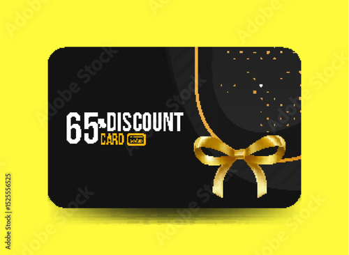 Premium Voucher Card Template 65% Discount with Golden Accents Modern Elegant Gift Card Black and Gold Theme Luxury Card Design Black and Gold Promotional Template