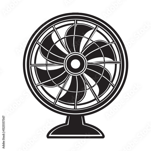 silhouette of fan  on the white backgrounds